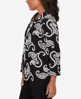 Women's Crowd Pleaser Paisley Embroidered Two in One Top