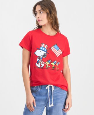 Juniors' Snoopy 4th of July Graphic Print T-Shirt