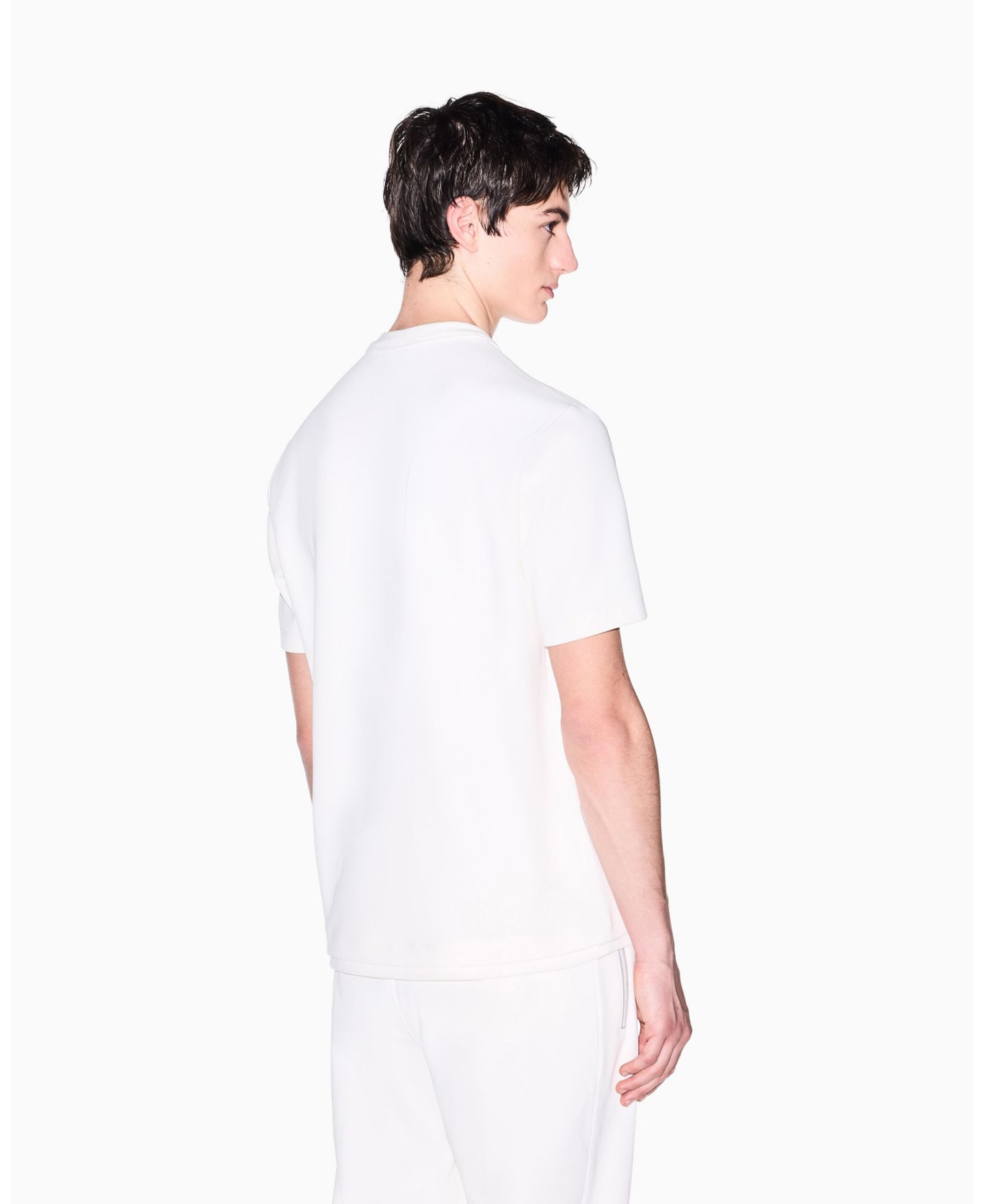 Мужской свитер A|X Armani Exchange White Edition Short Sleeve Layered, цвет: Кремовый — фото 5