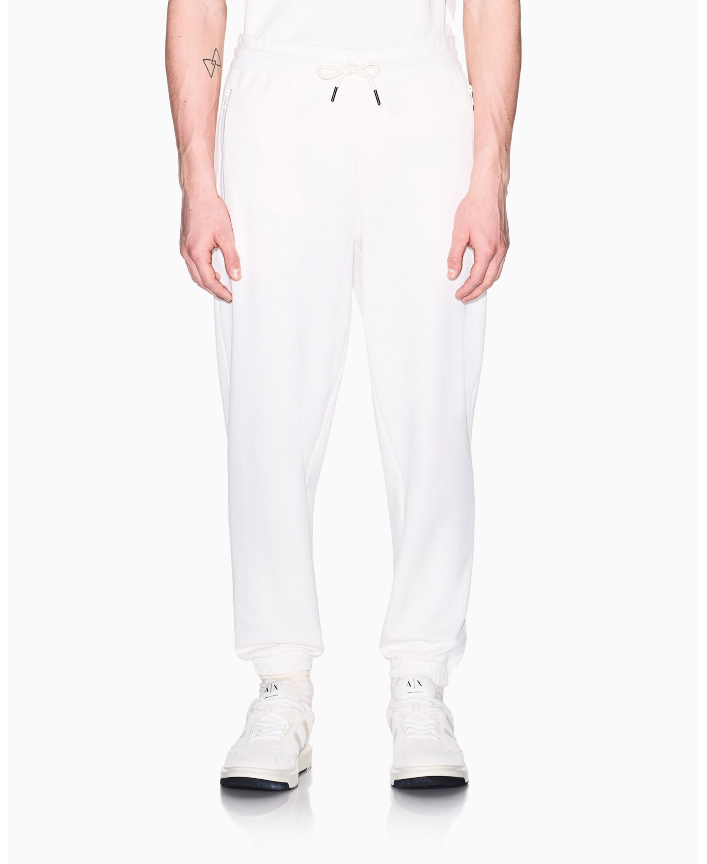 Мужские брюки A|X Armani Exchange White Edition Fleece Jogger, цвет: Кремовый — фото 1