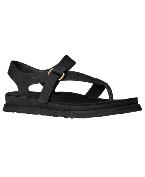 Женские сандалии UGG GoldenGaze Open Toe Flat, цвет: Чёрный