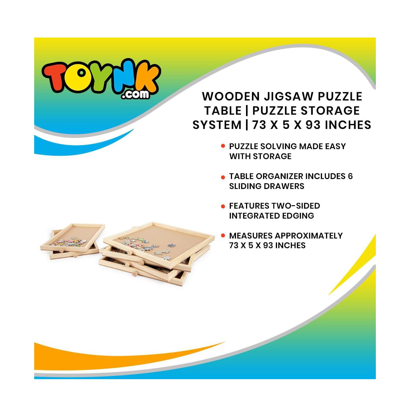Детская игрушка Shantou South Toys Factory Jigsaw Puzzle Table with 6 Sliding Drawers, от 14 лет, цвет: Бежевый / Хаки — фото 4