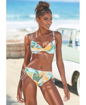 Women's Pattern Mid Rise Bikini Swim Bottom