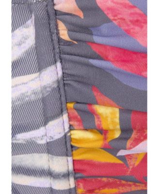 Women's Tropical Print Bandeau Bikini Swimsuit Top Bra Sizing