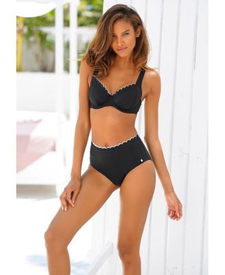 Women's Scalloped High Waisted Bikini Swimsuit Bottom