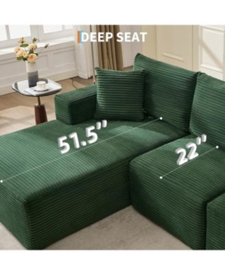 108" Modular Sectional Sofa - L Shaped Boneless Cloud Couch with 67.5" Chaise, Reversible L/R Facing, No Assembly Required