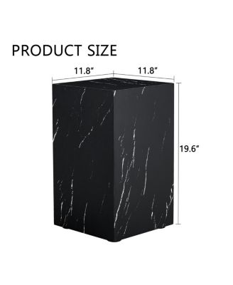  Black Marble Texture MDF Coffee Table - Luxurious Design, Rectangular Accent.