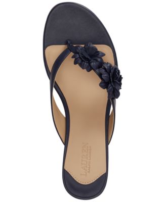 Women's Francesca Floral-Trim Nappa Dress Sandals