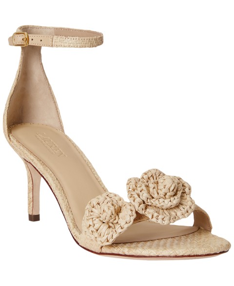 Женские сандалии Lauren Ralph Lauren Women's Allie Mid-Heel Floral-Trim Sandals