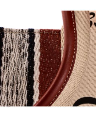Large Woody Tote Striped Linen