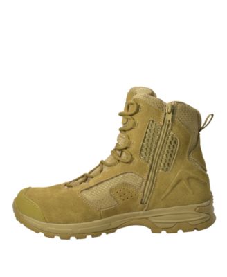 Men's 8" Suede Leather Side Zipper Waterproof Tactical Boot, Coyote
