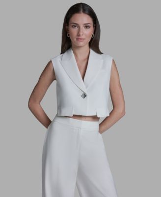 BCBG - Women's One-Button Cropped Vest