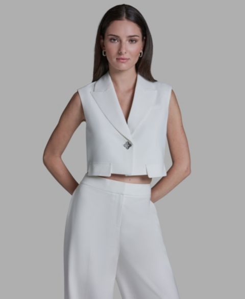 Женские жилеты BCBG Women's One-Button Cropped Vest