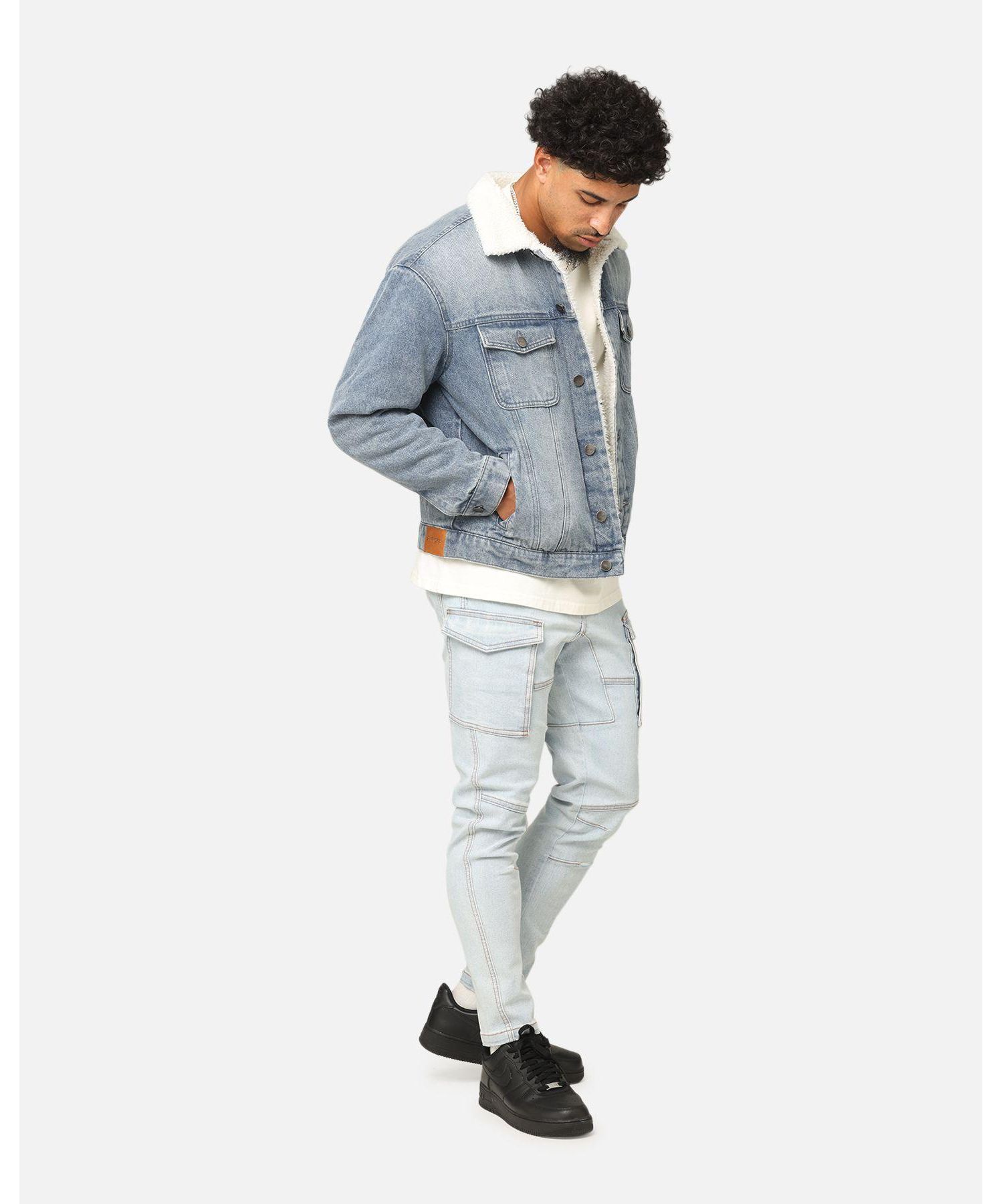 Big & Tall Sherpa Boxy Denim Jacket