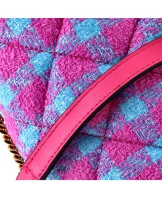 East West Medusa Icon Chain Flap Bag Quilted Tweed