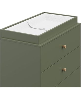 California 3 Drawer Chest With Topper - Olive with Driftwood