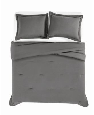 Vintage Washed Cotton 3-Pc. Comforter Set, Full/Queen