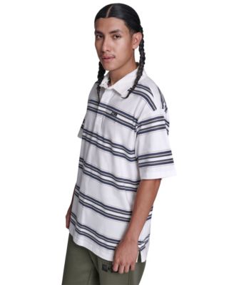 Men's Striped Short-Sleeve Polo Shirt