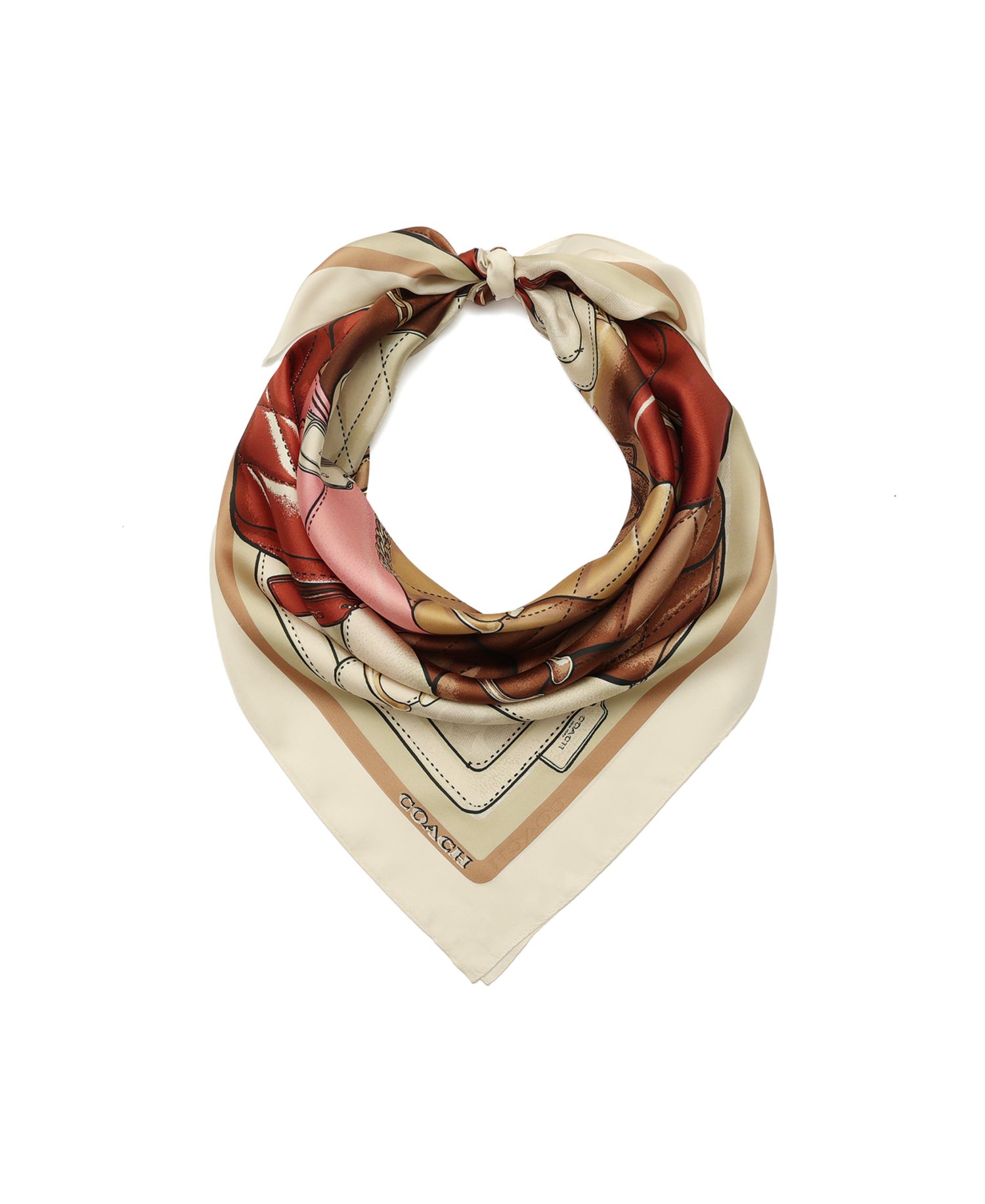 Women's Stacked Tabby Printed Silk Square Scarf