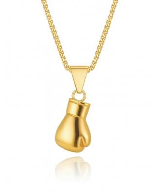 Men's Boxing Glove Stainless Steel Pendant Necklace in 18k Gold-Tone