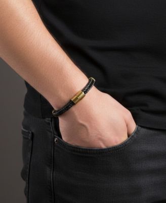 Men's Stainless Steel & Axelar Gold-Tone Bracelet