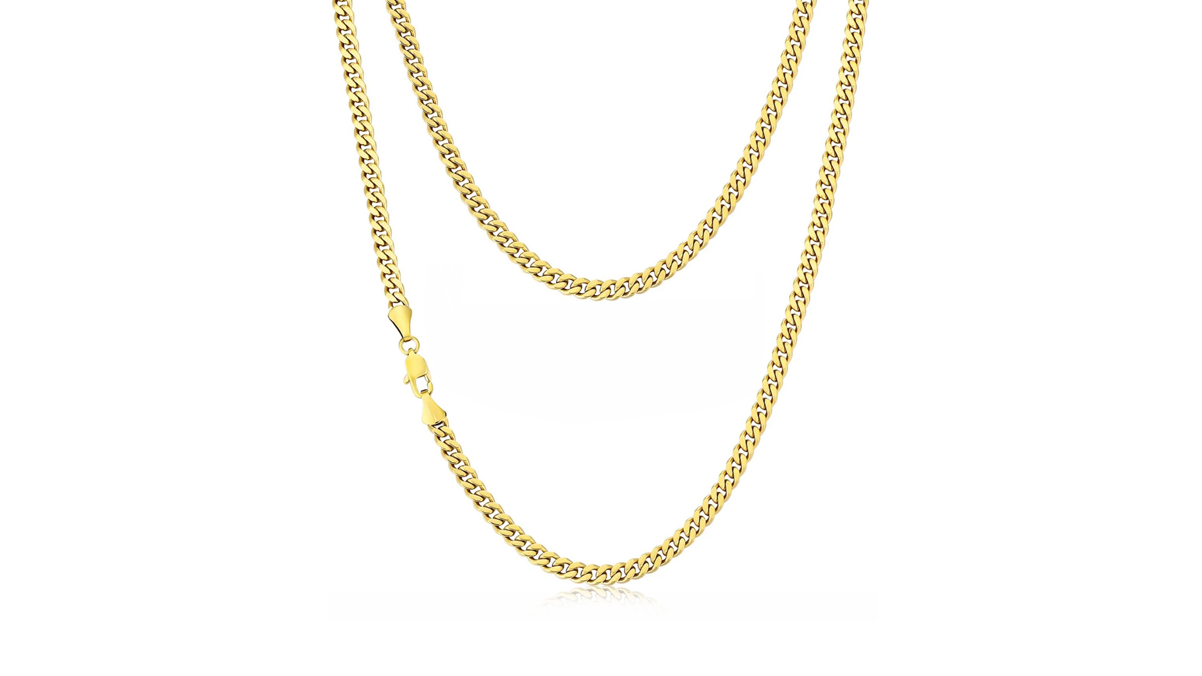 Rhona Sutton Men's Cuban Chain Necklace in 14k Gold Plated