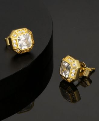 Men's Vortex Stud Earrings in 14k Gold Plated