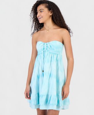 Juniors' Convertible Halter Babydoll Mini Dress