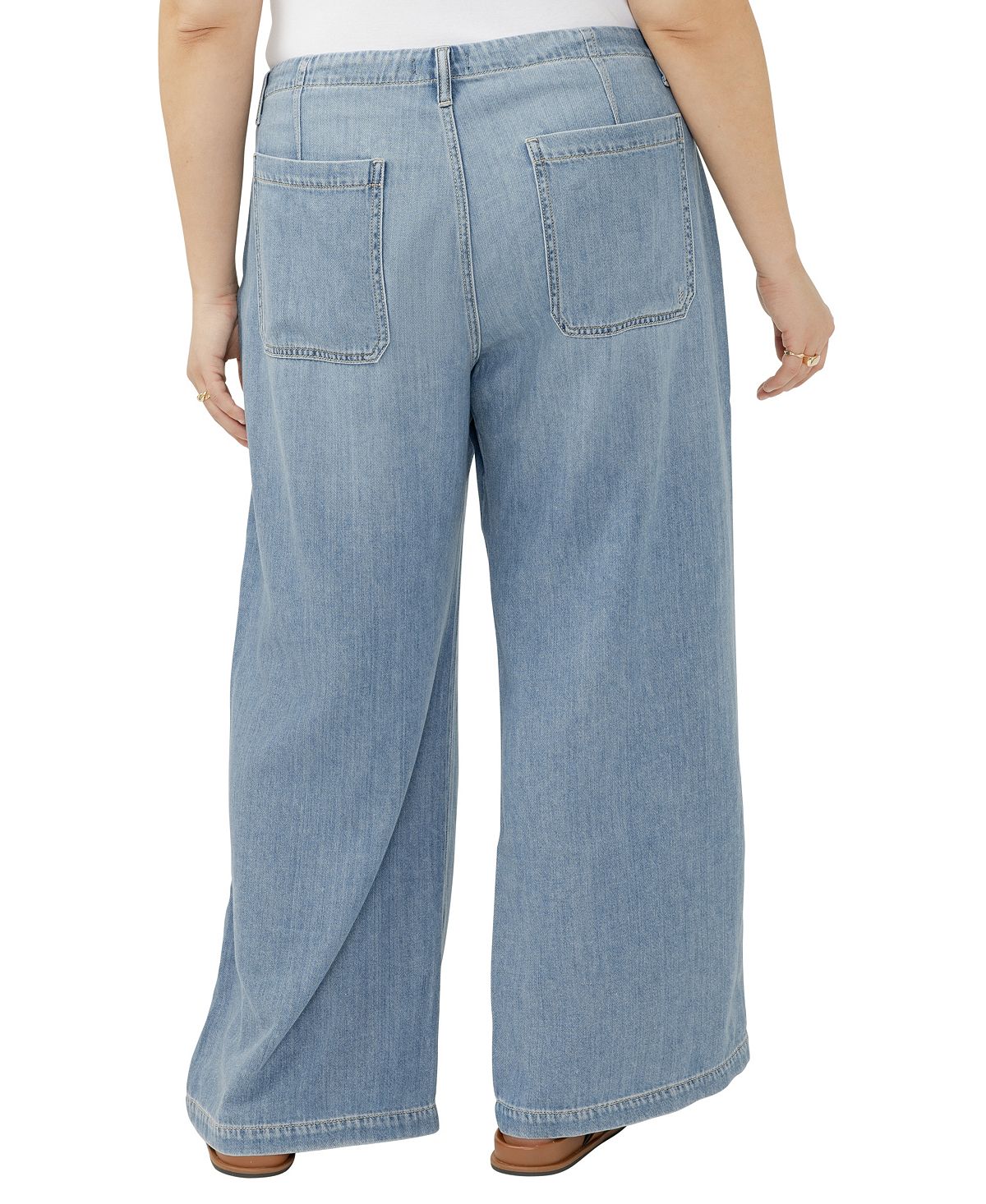 Silver Jeans Co. Plus Size Wide-Leg Drawstring Jeans view 4 — MAYCSS fashion products