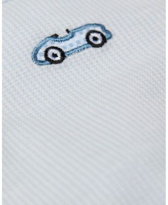 Baby Boys 2 Piece "Vintage Race Car" Embroidered Mini-Ribbed Pull-On Lounge Set