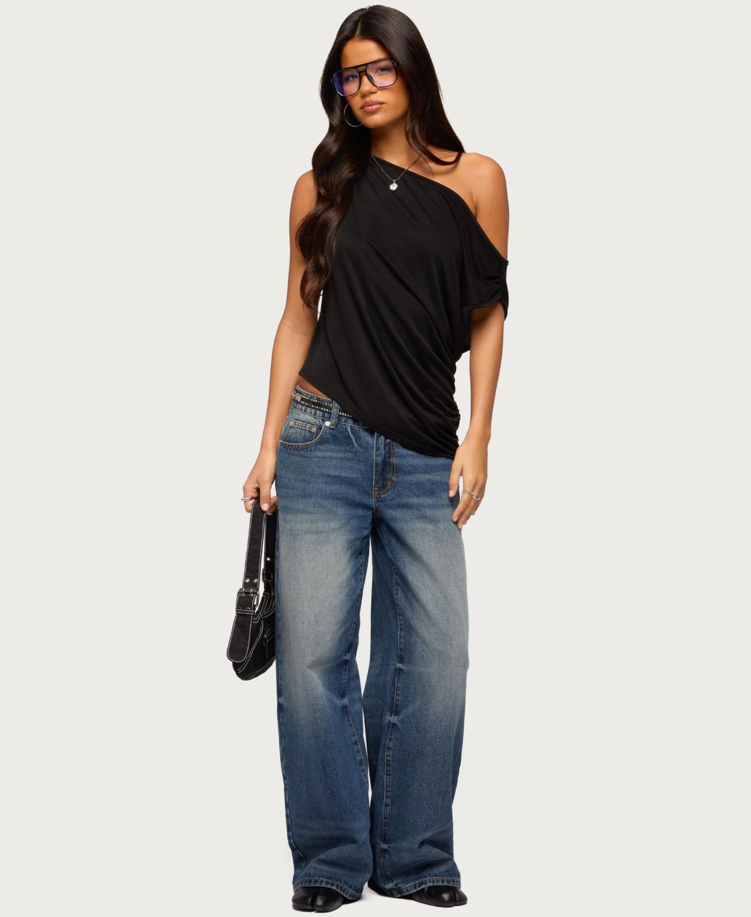 Women's Ofelia Asymmetric Off Shoulder Ruched Top