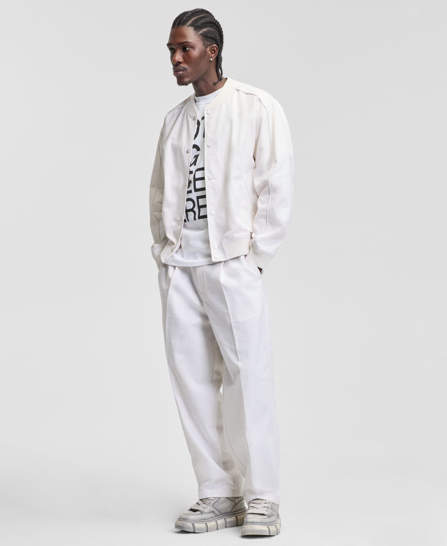Мужская куртка Mode of One Linen & Cotton Bomber, цвет: Состаренный кремовый — фото 3