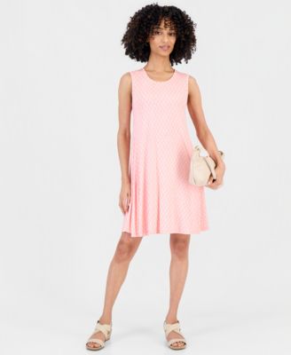 Petite Printed Sleeveless Flip Flop Dress