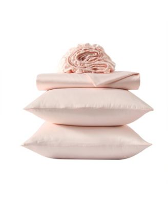 Solid Satin Bliss 3-Pc. Sheet Set, Twin