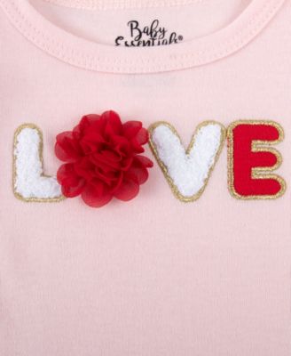 Valentine’s Day Bodysuit and Skirt, 4-Piece Set