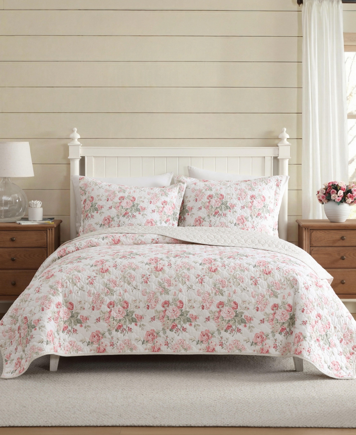Laura Ashley Rosemoore Reversible -Pc. Quilt Set
