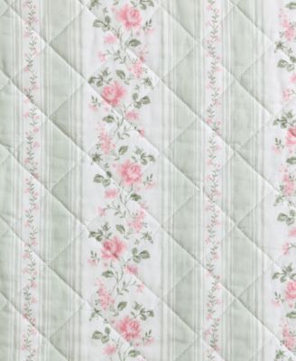 Rosebud Stripe Reversible 3-Pc. Quilt Set, King