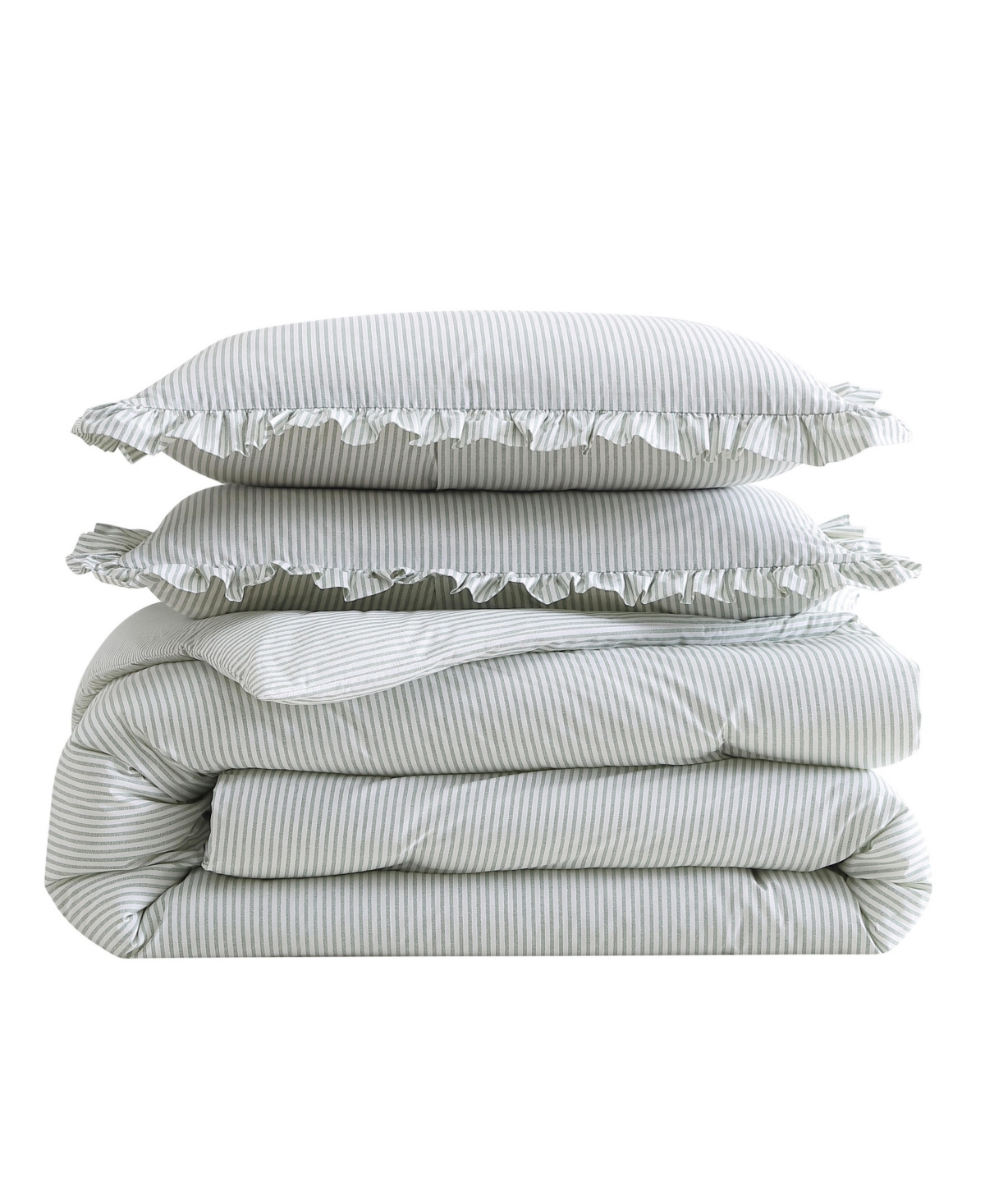 Laura Ashley Oxford Stripe 3-Pc. Comforter Set