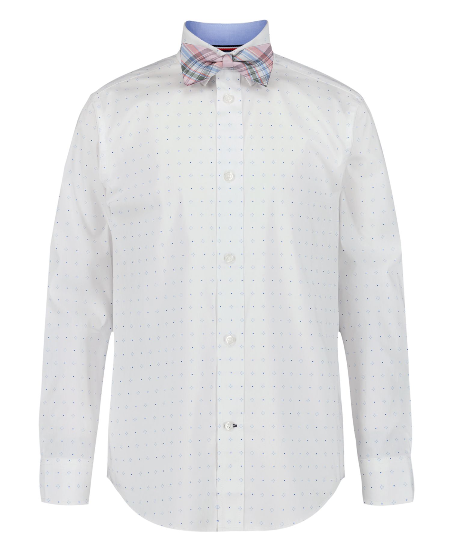 Boys' 8-20 Long-Sleeve Geo Dot Dress Shirt with Bow Tie