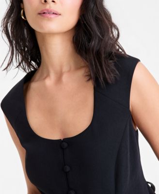 Women's Crepe Button Front Vest