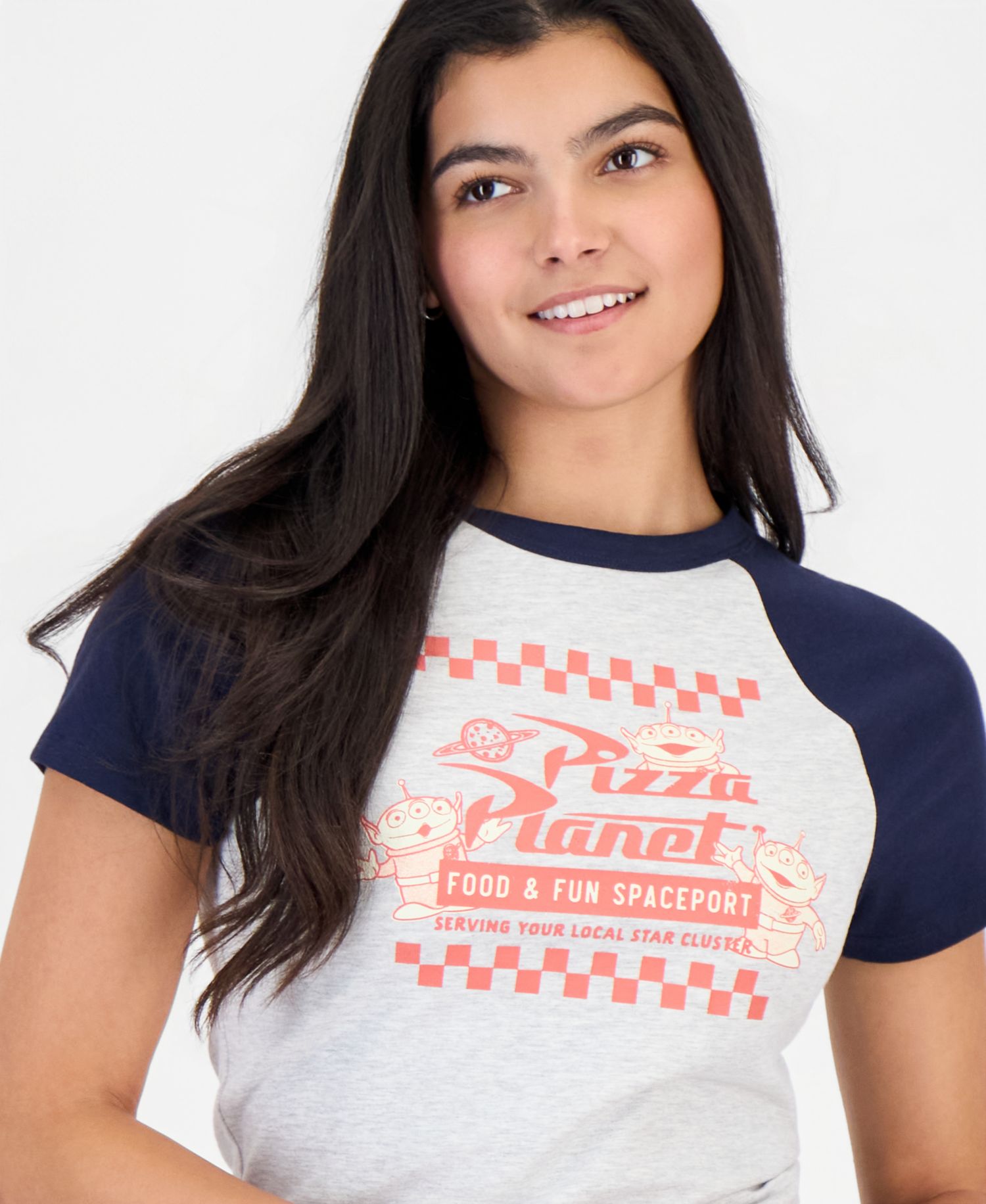 Juniors' Pizza Planet Ringer T-Shirt