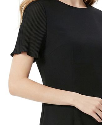 Women's Pliss&eacute; Pleated Short-Sleeve Dress
