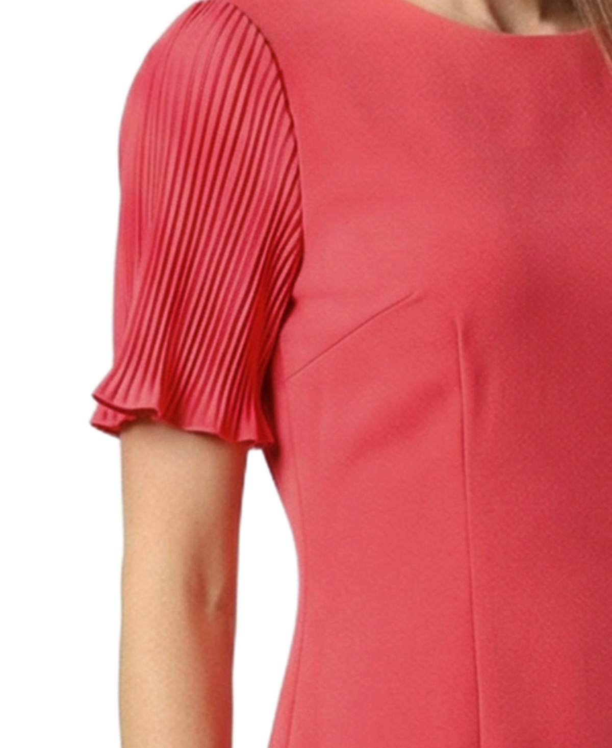 Ny Collection Women's Plisse Pleated Short-Sleeve Dress