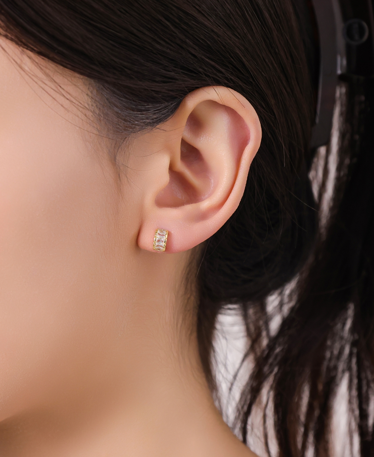 Unwritten Cubic Zirconia Mini Hoop Trio Earring Set