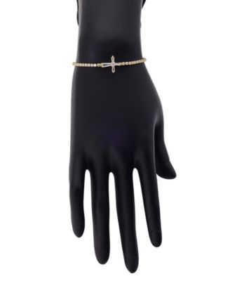 Cubic Zirconia Cross Bolo Bracelet