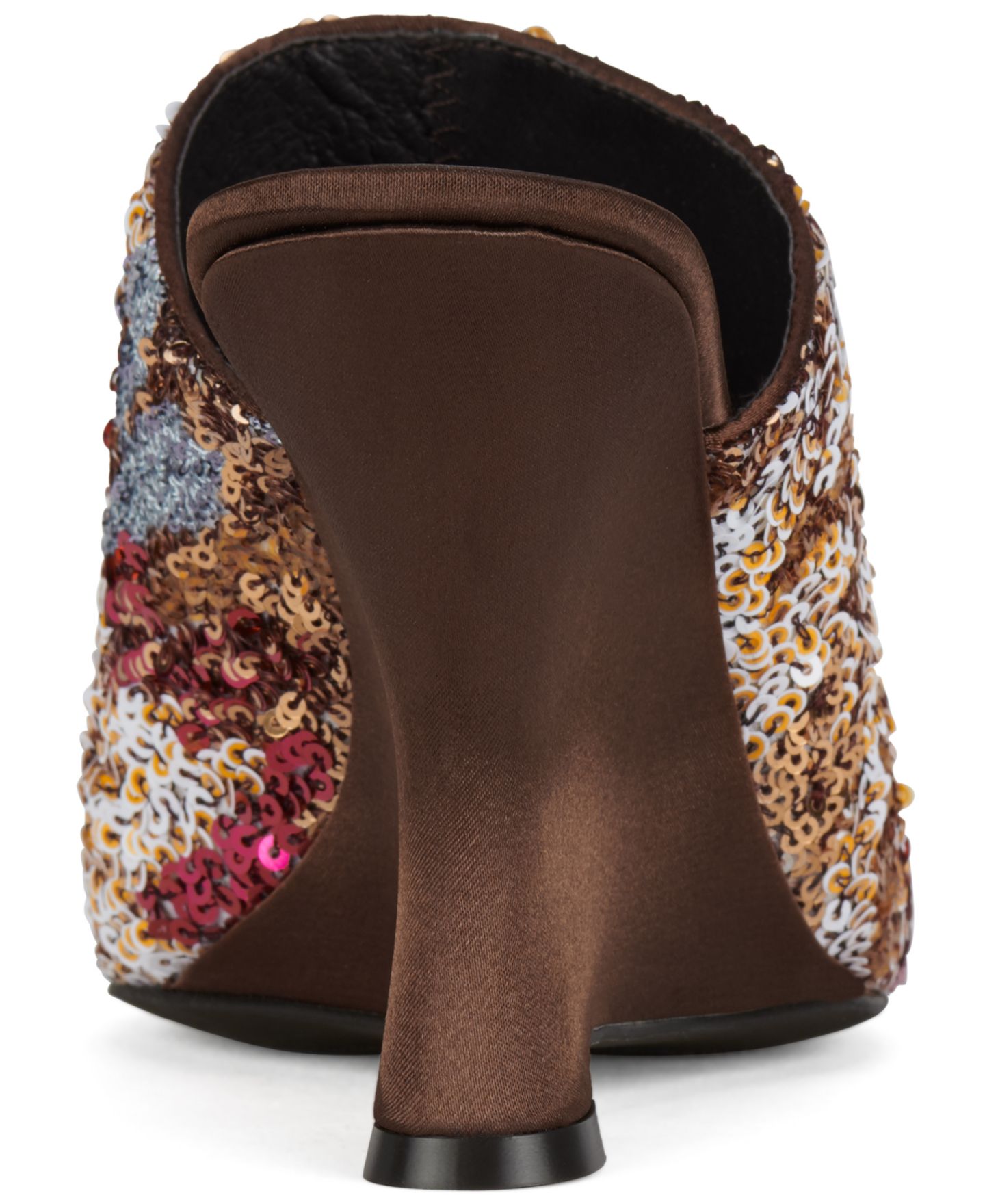 Женские сандалии Jeffrey Campbell Aura-Seq-N Sequin Wedge, цвет: Коричневый атласный комбинированный — фото 3