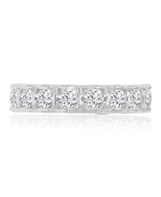 Cubic Zirconia Eternity Ring in Rhodium Over Sterling Silver