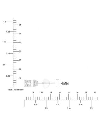 White Swarovski Zirconia Solitaire Earrings in 14k White Gold