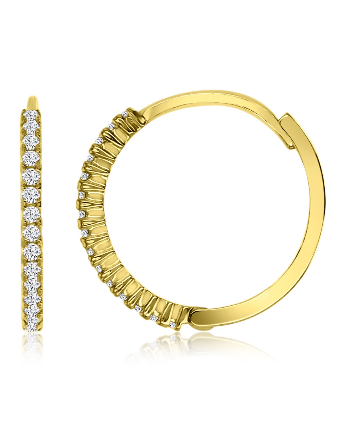 Macy's Cubic Zirconia Hoop Earrings in 14k Yellow Gold
