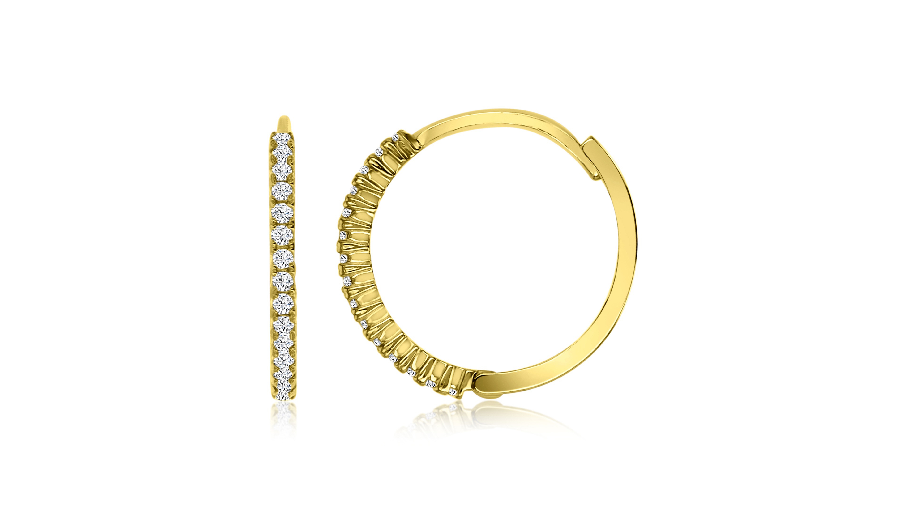 Macy's Cubic Zirconia Hoop Earrings in 14k Yellow Gold